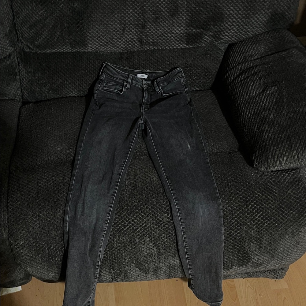 Black straight leg jeans